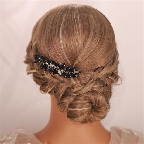 Amazon Kercisbeauty Black Rhinestones Beads Hair Clip For Updo