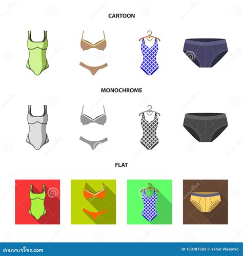 Vector Design Of Bikini And Fashion Icon Set Of Bikini And Swimsuit Stock Vector Illustration