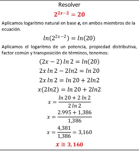 Resolución de ecuaciones exponenciales binomias y trinomias aplicando