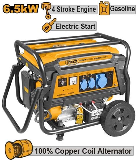 Бензиновый генератор 220В 6,5 кВт INGCO GE65006 INDUSTRIAL - купить по ...