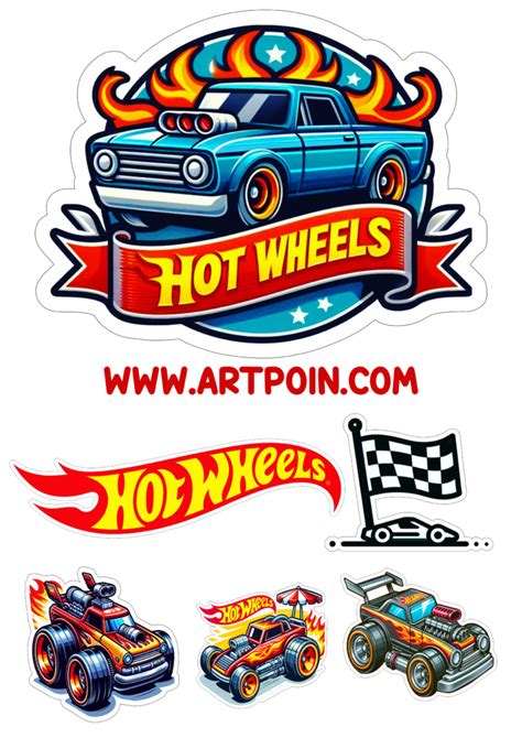 Topo de bolo png Hot Wheels aniversário infantil carros de corrida decoração hora da festa