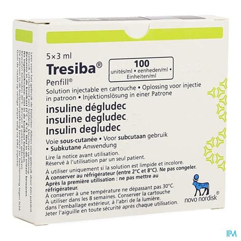 TRESIBA 100E/ML OPL INJ IN PATROON 5 X 3ML | Apotheek Thiels