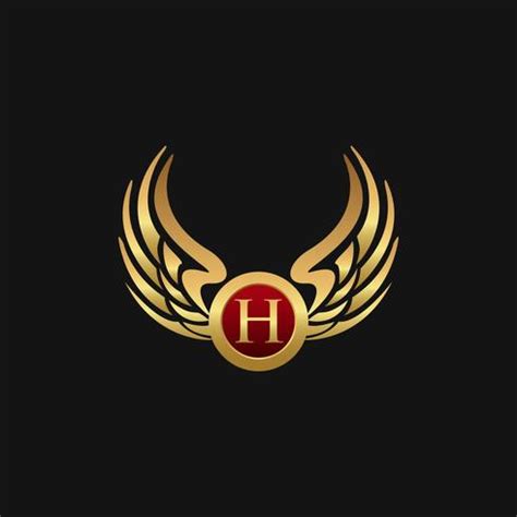 Luxury Letter H Emblem Wings Logo Design Concept Template 611253 Vector