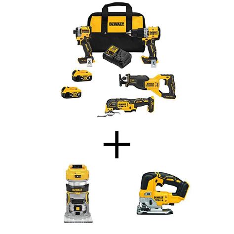 DEWALT 20V MAX Lithium Ion Cordless Brushless 4 Tool Combo Kit 20V XR