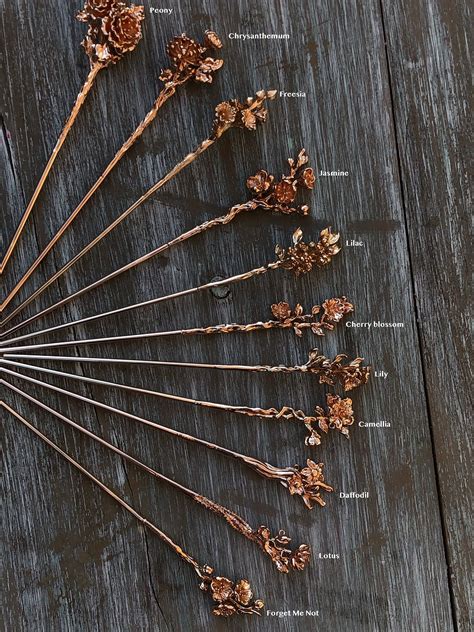 Gold Flower Hair Stick Gold Hair Jewelry Gold Hair Accessories Gold