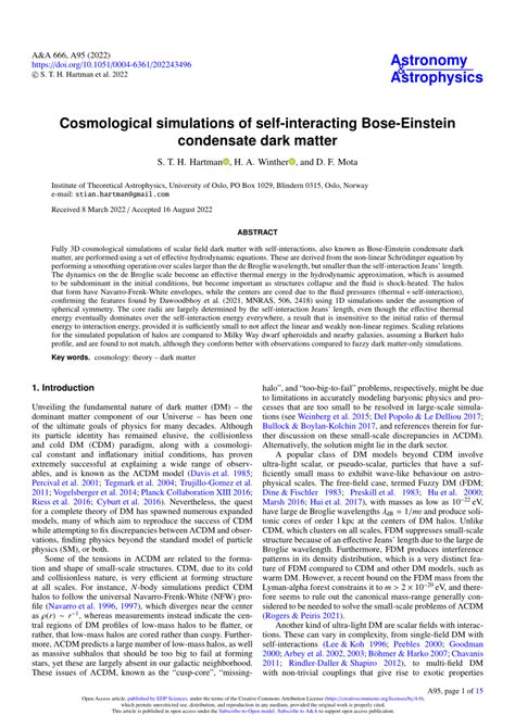 PDF Cosmological Simulations Of Self Interacting Bose Einstein