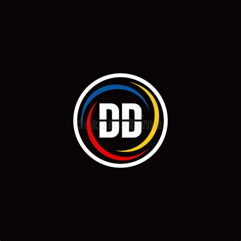 Dd Monogram Logo Isolated On Circle Shape With Slash Colors Rounded