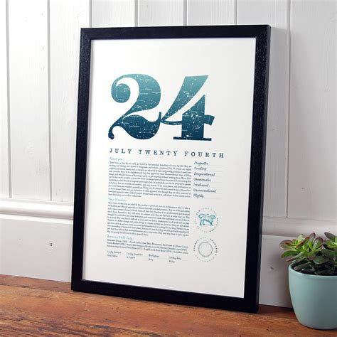 august  birthday print    words