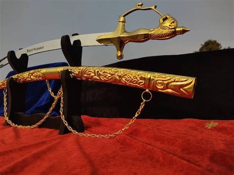 Gold Sword Personalised Gold Plated Hilt And Scabbard Sword Etsy