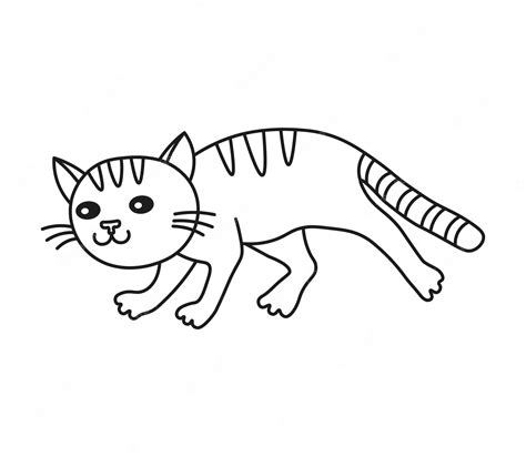 Premium Vector | Vector illustration of linear cat