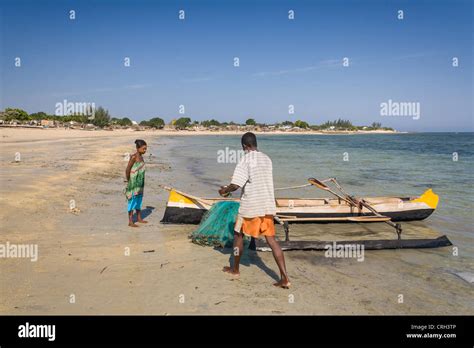 Vezo Fishermens In The Lagoon Of Ifaty Southwestern Madagascar Stock