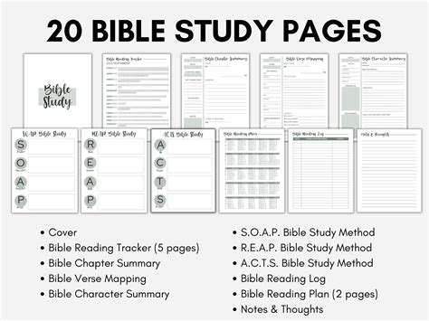 Bible Study Planner Printable Bible Study Templates Bible - Etsy
