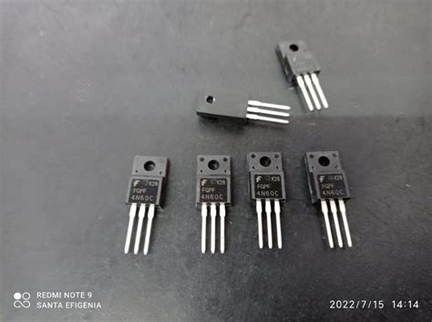 5x Transistor Fqpf4n60c Fqpf4n60 Mosfet N 4amp 600v Fsc - Peças para ...