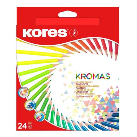 Kores Карандаши цветные Kromas, 24 цветов, 3-х гранные - купить с ...