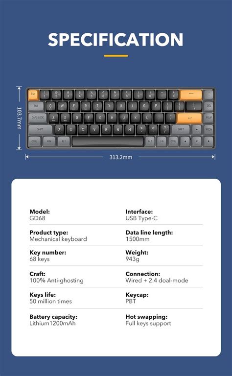 Darkflash Gd Mechanical Keyboard Keys Anti Ghosting Hot Swappable Pbt Keycaps M