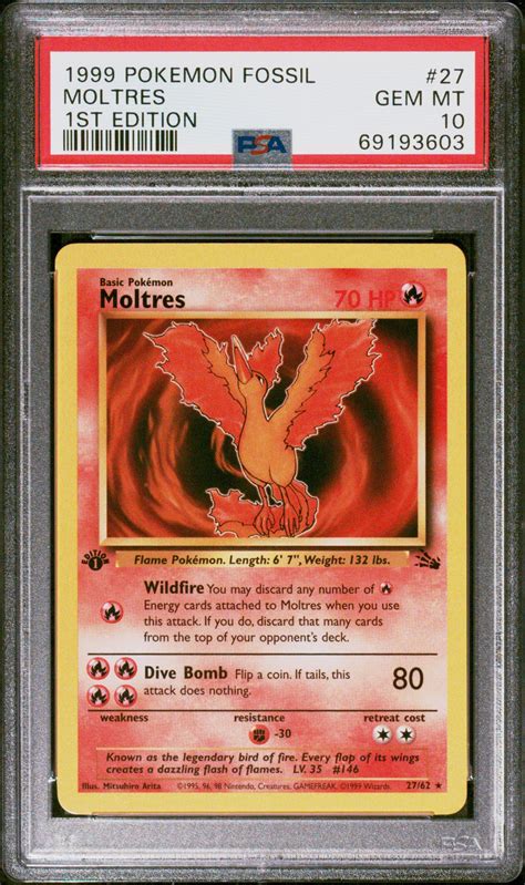 Pokemon Fossil Moltres St Edition Psa Gamestop