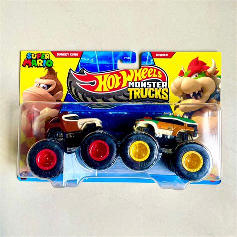 Hot Wheels Monster Trucks Donkey Kong VS Bowser Super Mario Truck Demolition Doubles Shopee