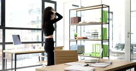 Nervous Brunette Waiting For Friend On Bench In Park Looking Around Meeting Stock Footage