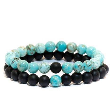 Bracelet Duo Pierre Naturelle Turquoise Couple