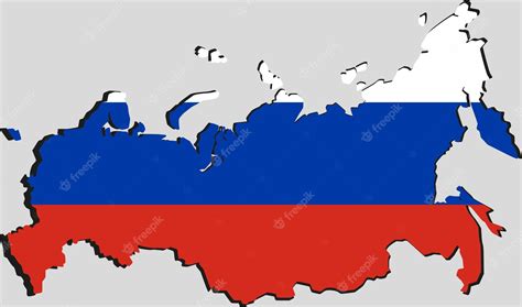 Флаг России в виде карты Концепция национального флага и карты Белый ...