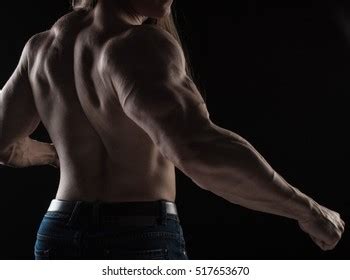 Naked Torso Male Bodybuilder Athlete Long Stock Photo