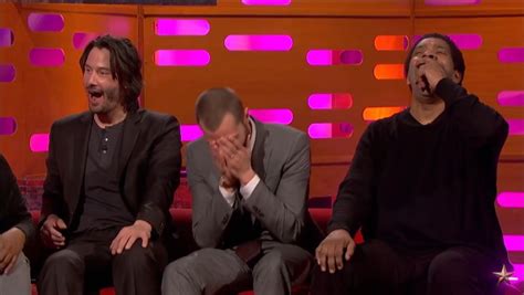 Jamie Dornan Denzel Washington And Keanu Reeves Laughing On Graham Norton