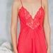 Vintage 70s Red Lace Slip Dress Nightgown Boudoir Lingerie Etsy
