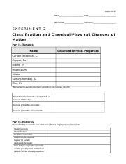 Chm L Exp Data Sheet Docx Data Sheet Name Date Lab Partner