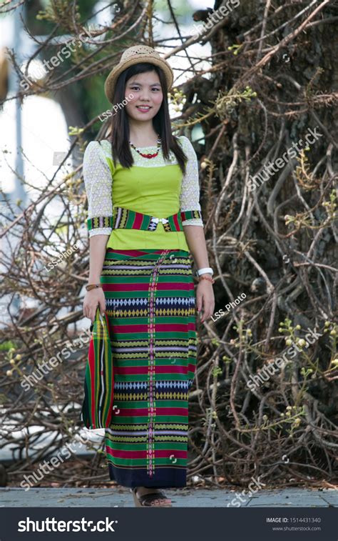 Young Zomi Woman Wearing Traditional Dress Stock Photo 1514431340