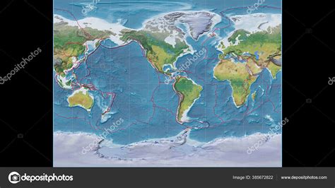 World Map Miller Cylindrical Projection Centered West Longitude Main ...