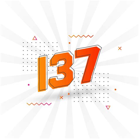 137 number vector font alphabet. Number 137 with decorative element ...