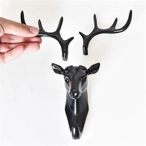 Plastic Hanging Type Deer Head Self Adhesive Wall Door Hook Hanger 1743