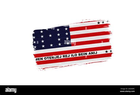 Brush Painted Flag Of Bikini Atoll Isolated On White Background Stock Photo Alamy