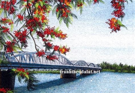 tranh theu cau truong tien