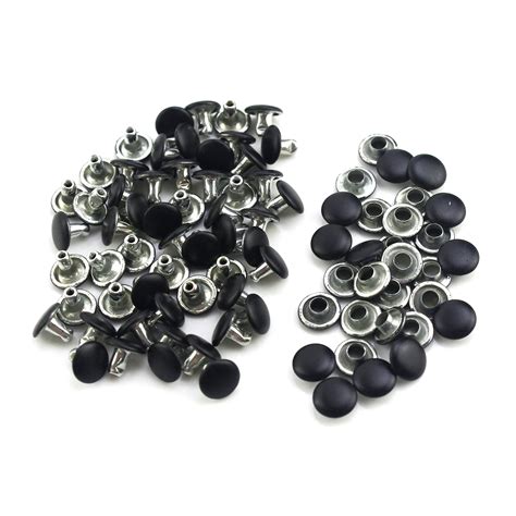 Металлические заклепки с двумя колпачками, 6/8 мм, черные, белые, с ...