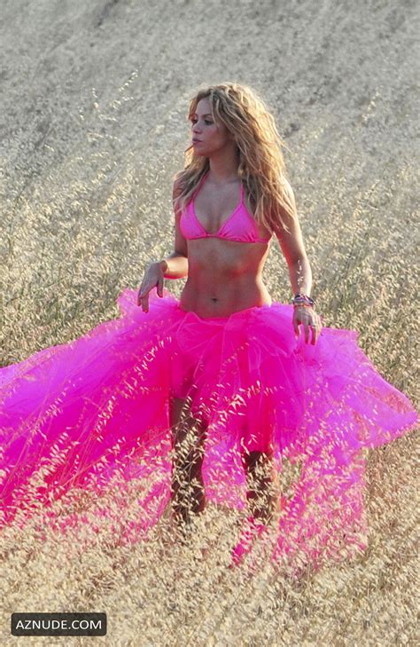 Shakira Sexy In A Pink Skirt And Bikini Top During Photoshoot In Ibiza Spain AZNude