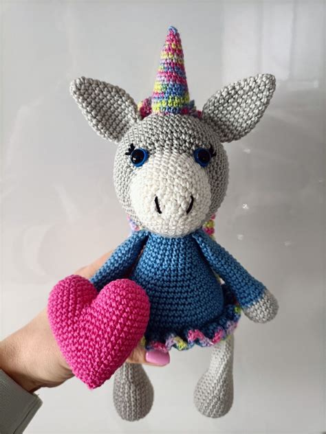 Amigurumi Einhorn Mit Herz Geh Kelt Handarbeit Ebay