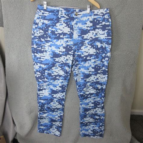 Vineyard Vines Pants Mens 36 X 32 Blue Camo Digital Slim Fit Breaker Ebay