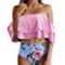Rosennie Damen Push Up Gepolsterte Bikini Sets Vintage Bademode Ruffles Strap Badeanzug Frauen