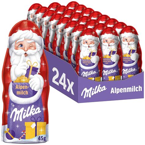 Milka Weihnachtsmann Alpenmilch 24 X 45g I Schoko Weihnachtsmann