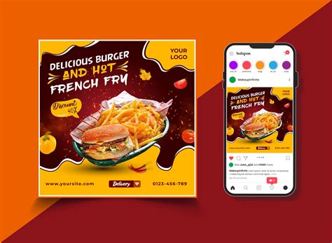 Fast Food Social Media Post Design Graphic by design_point62Creative
