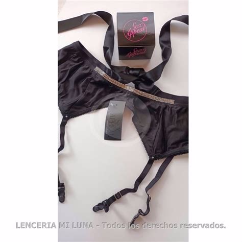 SEX APPEAL ART 65 PORTALIGAS DE SATEN CON DETALLE EN STRAS LENCERIA MI LUNA Distribuidora