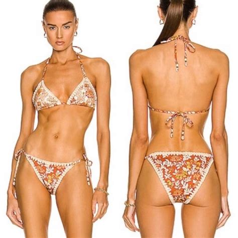 Zimmermann Swim New Zimmermann Andie Crochet Bikini In Spliced Size