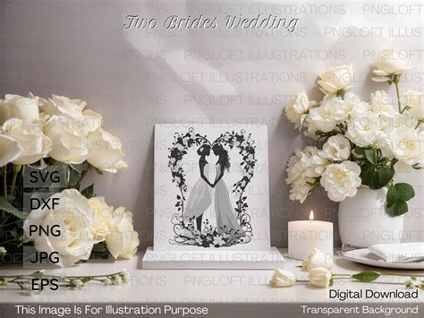 Lesbian Wedding Silhouette Svg Wedding Png Eps Etsy