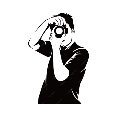 Premium Vector | Photograph silhouette. people use camera vector ...