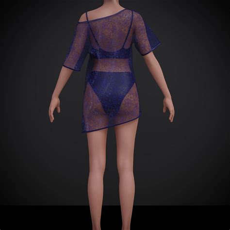 Female Sexy Swimsuit Outfit Bikini And Net Shirt D Model By Vicky