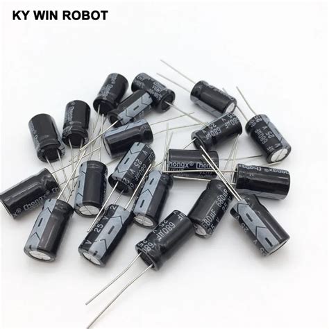 20 Pcs Electrolytic Capacitors 25V 680UF 10X17MM Aluminum Electrolytic