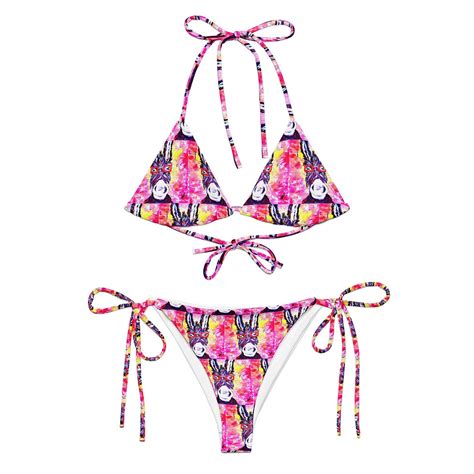 INTO THE SUMMER All Over Print Recycled String Bikini Mahadev Corner