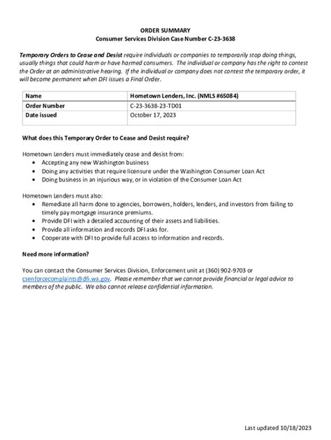 Fillable Online Dfi Wa Rules Of Practice For Issuance Of Temporary