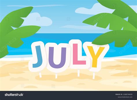 July Word Clip Art